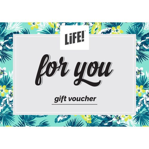 LiFE! gift voucher with for you in cursive font