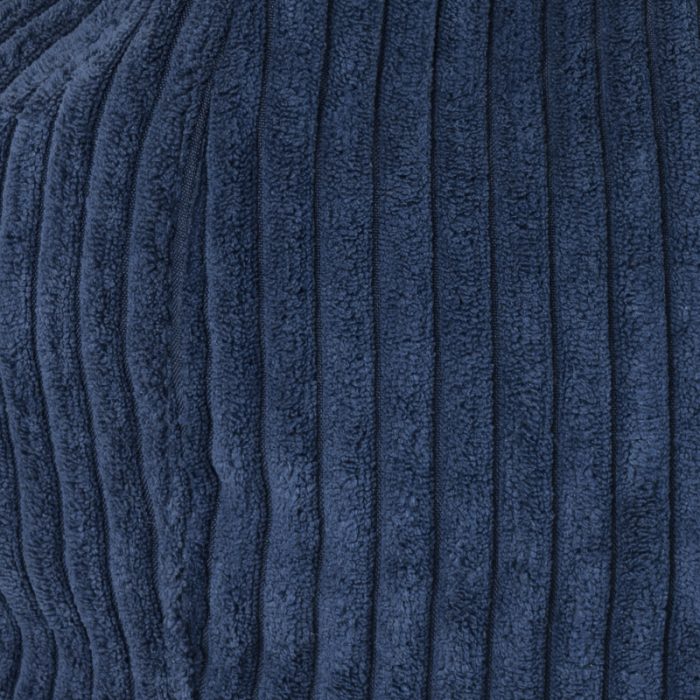 A close upf of the blue cordory fabric texture