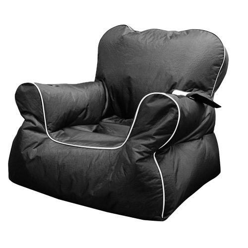 Black armchair shaped bean bag