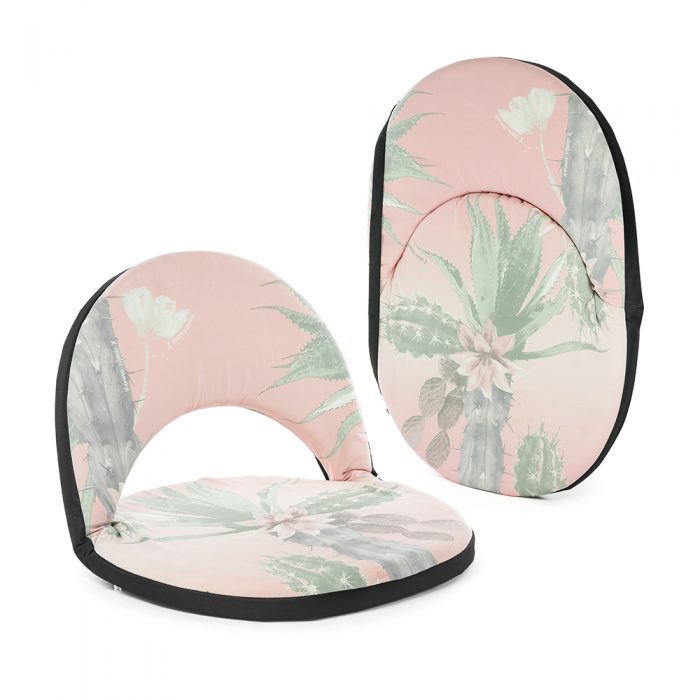 Pink and green kakteen print cushion recliner in seated and transport options