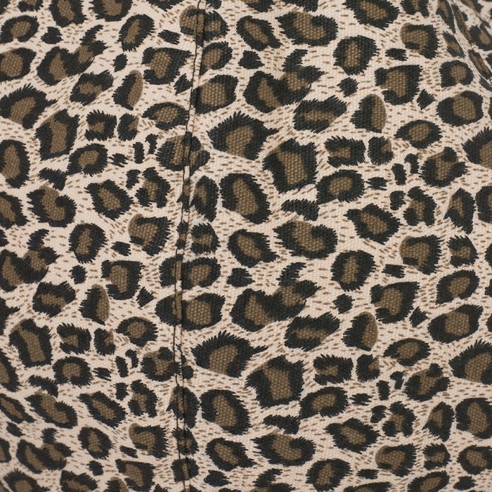 Close up of the tan animal print fabric