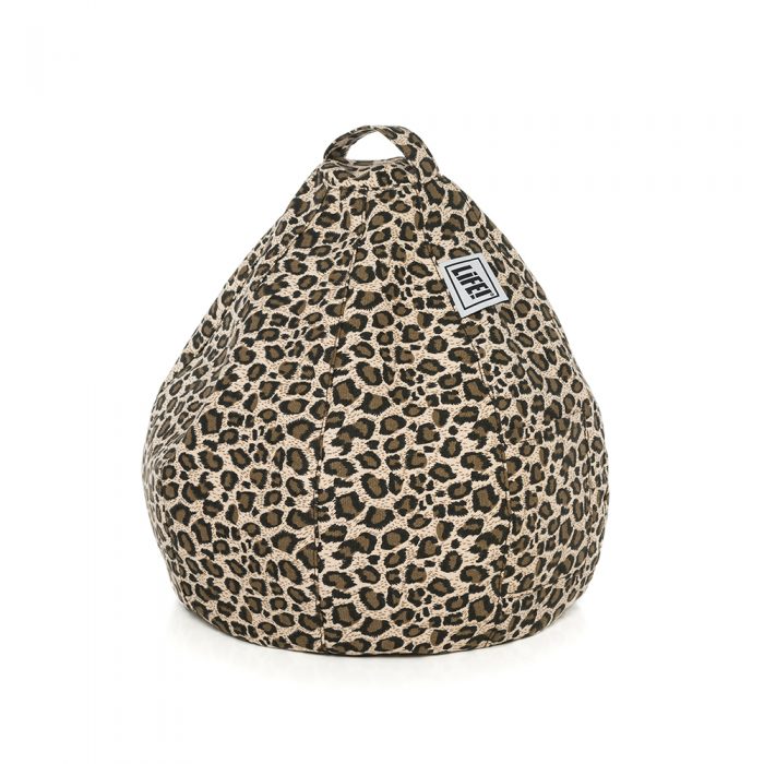 Brown tan leopard animal print iCrib with carry handle and storage pocket
