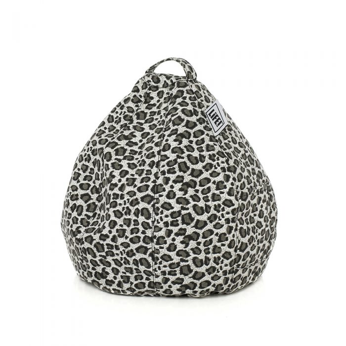 A grey animal print leopard, cheetah iCrib for holding your iPad, tablet or mobile device to use hands free.