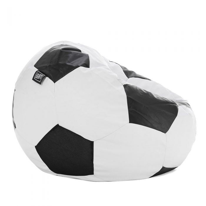 Side view of the soccer ball bean bag