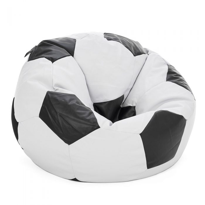 Soccer ball bean bag looking sat in from the side