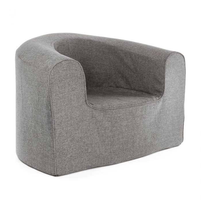 Grey linen look adult pop lounge foam armchair seat