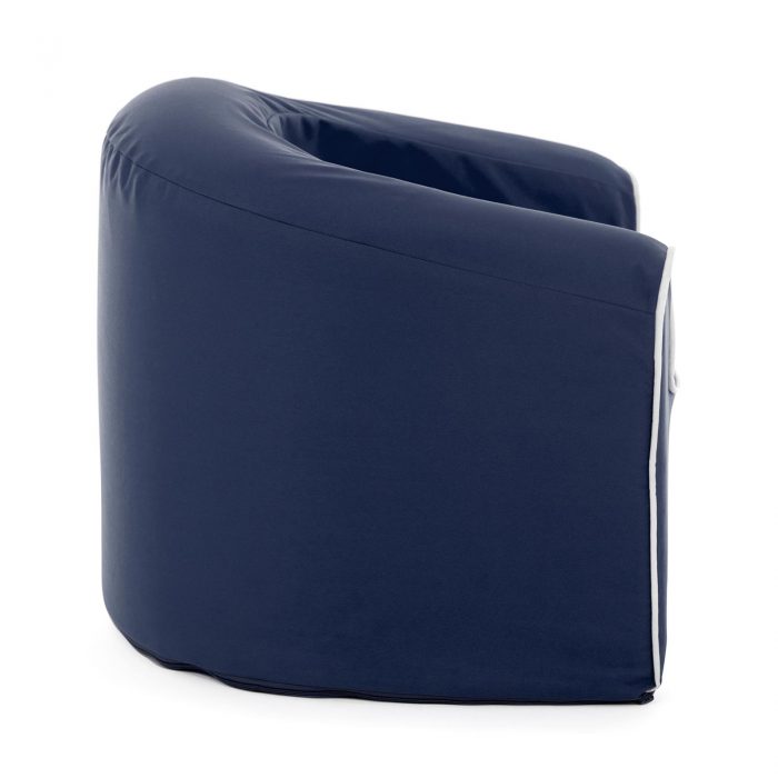 Side view of the crown blue pop armchair kids seat