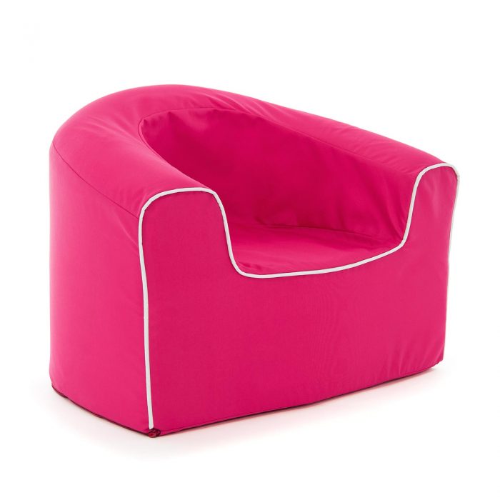Oblique view of the kids raspberry pop armchair foam seating