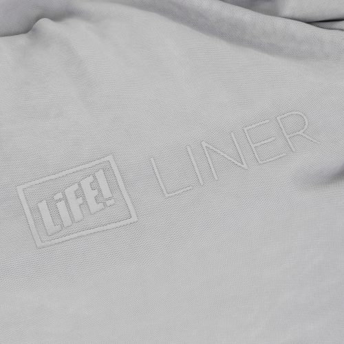 Close up of life logo on the liner