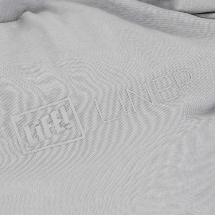 Close up of life logo on the liner