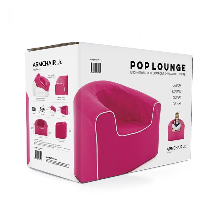 Picture of the box the pop lounge kids foam armchair arrives in