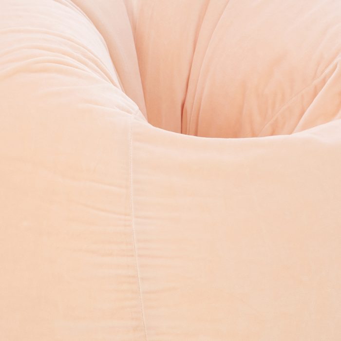 close up of the sherbet velvet material used in the bean bag